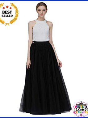 A-Line Full Tulle Skirt High Waisted Flowy Tutu for Wedding Prom